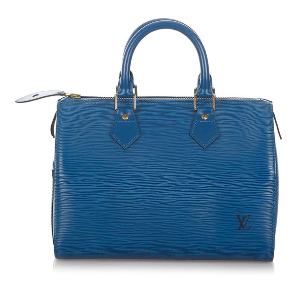 ルイ ヴィトン エピ スピーディ25 M43015 ブルー レザー ハンドバッグ レディース LOUIS VUITTON 【中古】