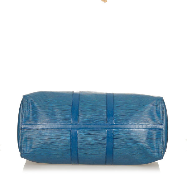 ルイ ヴィトン エピ キーポル45 M42975 ブルー レザー ボストンバッグ メンズ LOUIS VUITTON 【中古】