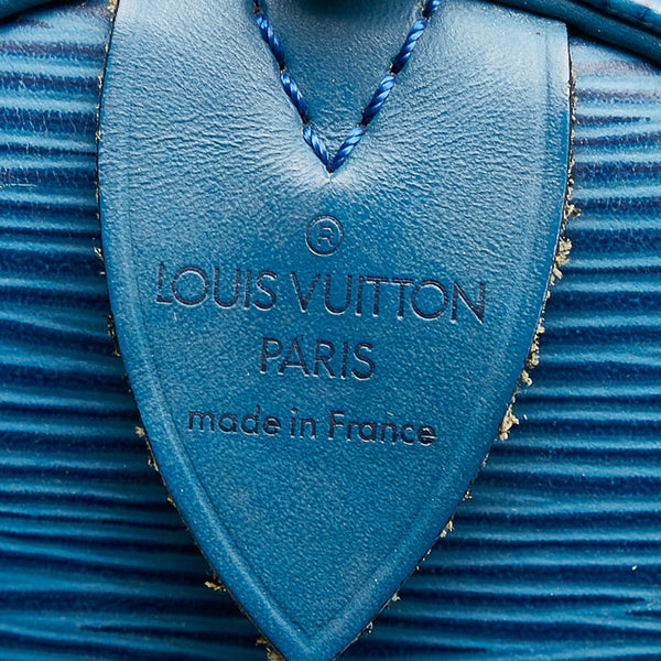 ルイ ヴィトン エピ キーポル45 M42975 ブルー レザー ボストンバッグ メンズ LOUIS VUITTON 【中古】