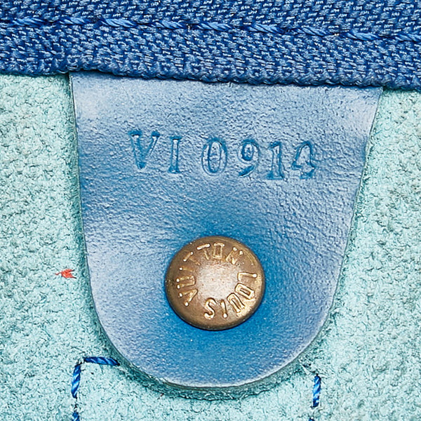 ルイ ヴィトン エピ キーポル45 M42975 ブルー レザー ボストンバッグ メンズ LOUIS VUITTON 【中古】