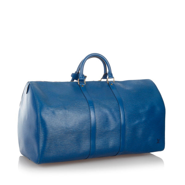 ルイ ヴィトン エピ キーポル55 M42955 ブルー レザー ボストンバッグ ユニセックス LOUIS VUITTON 【中古】