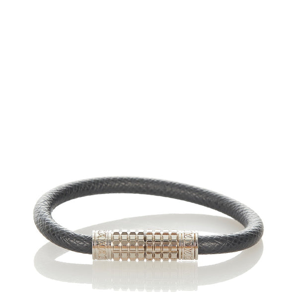 ルイ ヴィトン M6629D ブラック レザー ダミエグラフィット ブラスレデジット ブレスレット メンズ LOUIS VUITTON 【中古】
