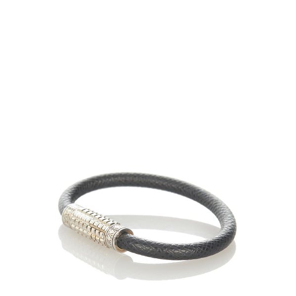 ルイ ヴィトン M6629D ブラック レザー ダミエグラフィット ブラスレデジット ブレスレット メンズ LOUIS VUITTON 【中古】