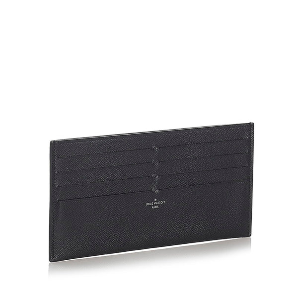 ルイ ヴィトン ブラック レザー カードケース メンズ LOUIS VUITTON 【中古】
