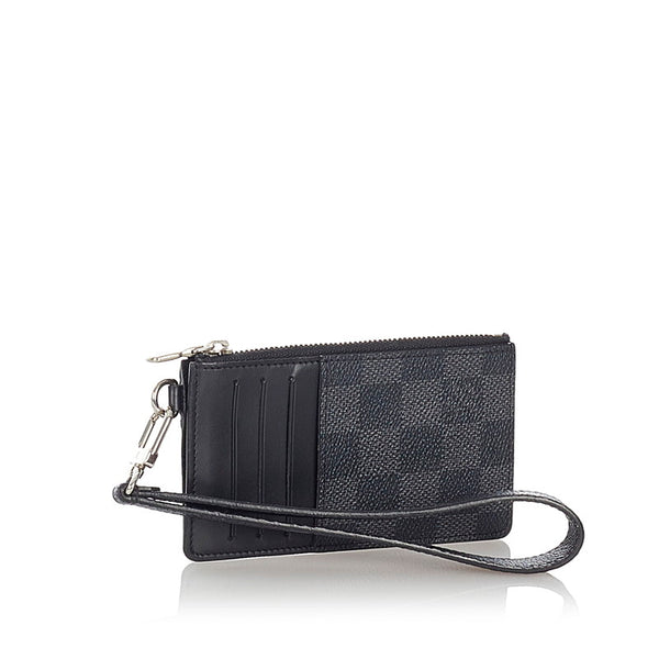 ルイ ヴィトン ダミエグラフィット ブラック PVC レザー コインケース メンズ LOUIS VUITTON 【中古】