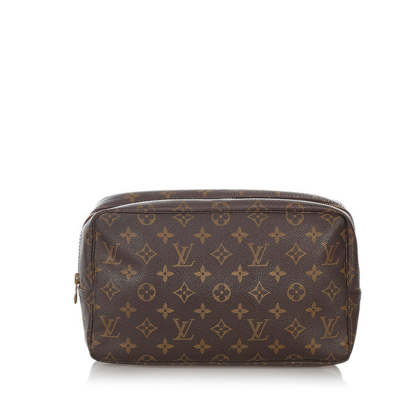 ルイ ヴィトン モノグラム トゥルース トワレット28 M47522 ブラウン PVC レザー ポーチ レディース LOUIS VUITTON 【中古】