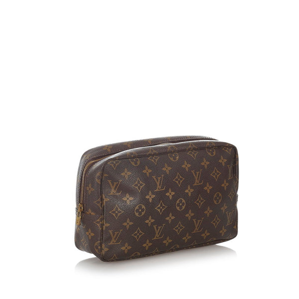 ルイ ヴィトン モノグラム トゥルース トワレット28 M47522 ブラウン PVC レザー ポーチ レディース LOUIS VUITTON 【中古】