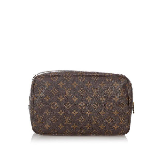 ルイ ヴィトン モノグラム トゥルース トワレット28 M47522 ブラウン PVC レザー ポーチ レディース LOUIS VUITTON 【中古】