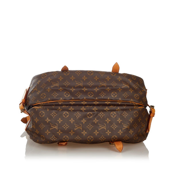 ルイ ヴィトン モノグラム  ソミュール43 斜め掛け ショルダーバッグ M42252 ブラウン PVC レザー レディース LOUIS VUITTON 【中古】