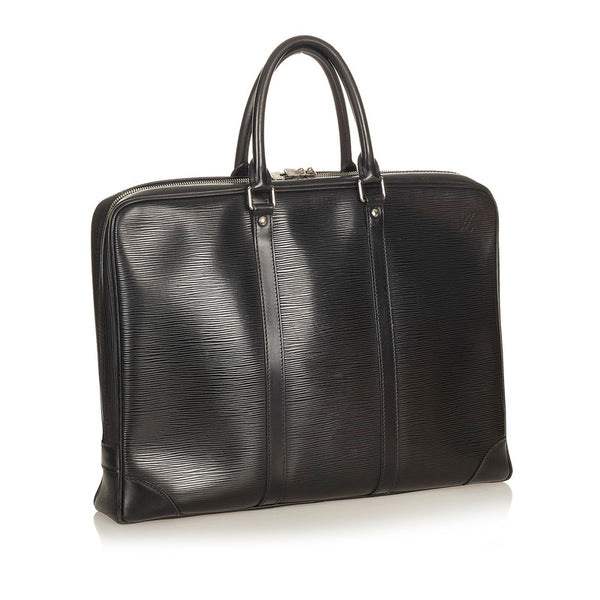 ルイ ヴィトン エピ ポルトドキュマンヴォワヤージュ  M54092 ブラック レザー ハンドバッグ レディース LOUIS VUITTON 【中古】