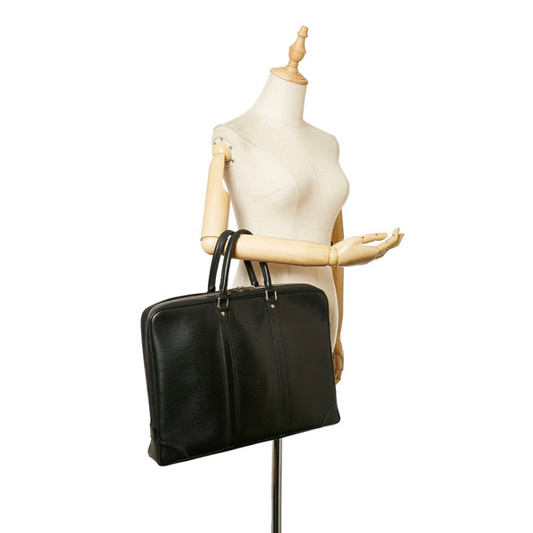 ルイ ヴィトン エピ ポルトドキュマンヴォワヤージュ  M54092 ブラック レザー ハンドバッグ レディース LOUIS VUITTON 【中古】