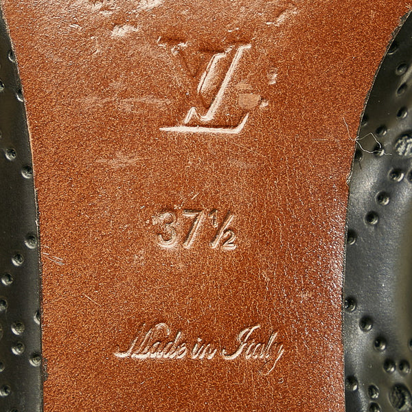 ルイ ヴィトン パンチング ローファー ブラック レザー レディース LOUIS VUITTON 【中古】