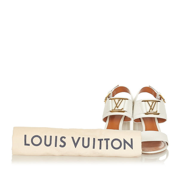 ルイ ヴィトン ホライズン ラインサンダル 1A63WV ホワイト ゴールド カーフ パンプス レディース LOUIS VUITTON 【中古】