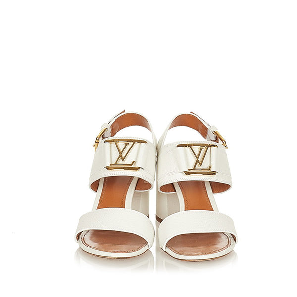 ルイ ヴィトン ホライズン ラインサンダル 1A63WV ホワイト ゴールド カーフ パンプス レディース LOUIS VUITTON 【中古】