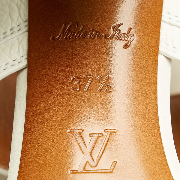 ルイ ヴィトン ホライズン ラインサンダル 1A63WV ホワイト ゴールド カーフ パンプス レディース LOUIS VUITTON 【中古】