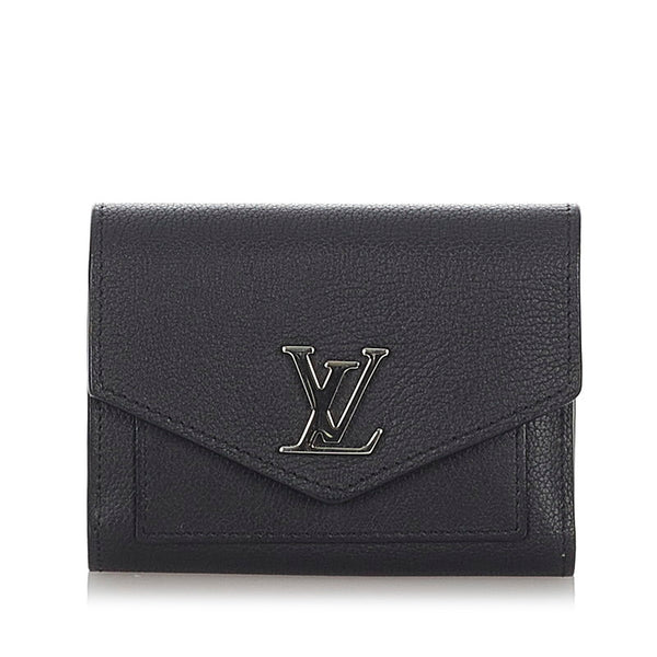 ルイ ヴィトン ポルトフォイユ マイロックミー コンパクト 三つ折り財布 M62947 ブラック カーフ レディース LOUIS VUITTON 【中古】