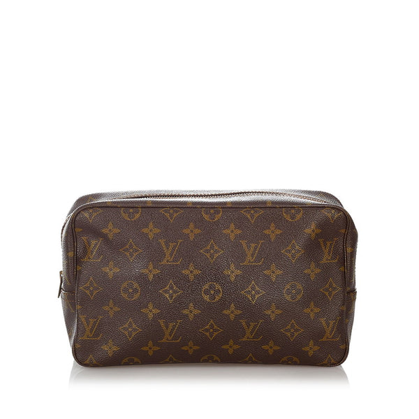 ルイ ヴィトン モノグラム トゥルーストワレット 28 M47522 ブラウン PVC レザー ポーチ レディース LOUIS VUITTON 【中古】