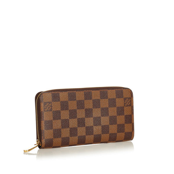 ルイ ヴィトン ダミエ ジッピーウォレット N41661 ブラウン PVC 長財布 レディース LOUIS VUITTON 【中古】