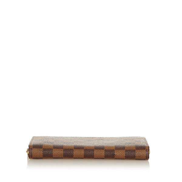 ルイ ヴィトン ダミエ ジッピーウォレット N41661 ブラウン PVC 長財布 レディース LOUIS VUITTON 【中古】