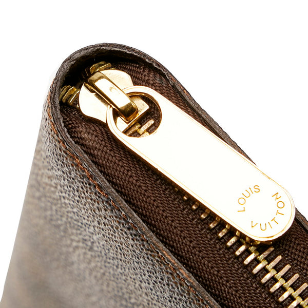 ルイ ヴィトン ダミエ ジッピーウォレット N41661 ブラウン PVC 長財布 レディース LOUIS VUITTON 【中古】