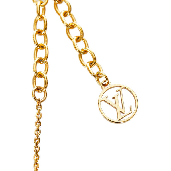ルイ ヴィトン M61077 ゴールド メッキ エセンシャルV ネックレス レディース LOUIS VUITTON 【中古】