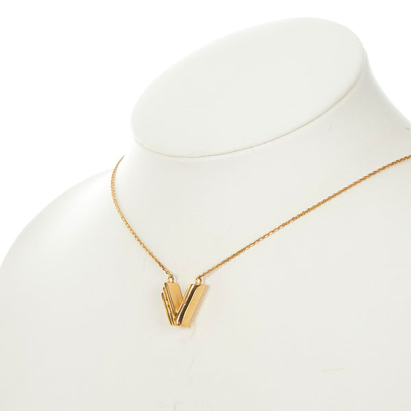 ルイ ヴィトン M61077 ゴールド メッキ エセンシャルV ネックレス レディース LOUIS VUITTON 【中古】