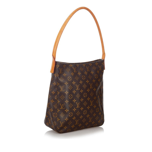 ルイ ヴィトン モノグラム  ルーピングGM M51145 ブラウン PVC レザー ワンショルダー レディース LOUIS VUITTON 【中古】