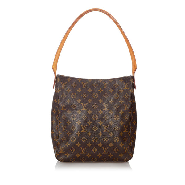 ルイ ヴィトン モノグラム  ルーピングGM M51145 ブラウン PVC レザー ワンショルダー レディース LOUIS VUITTON 【中古】