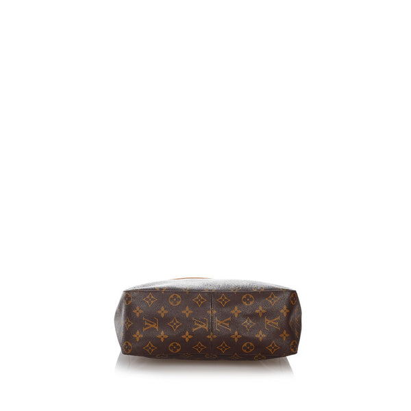 ルイ ヴィトン モノグラム  ルーピングGM M51145 ブラウン PVC レザー ワンショルダー レディース LOUIS VUITTON 【中古】