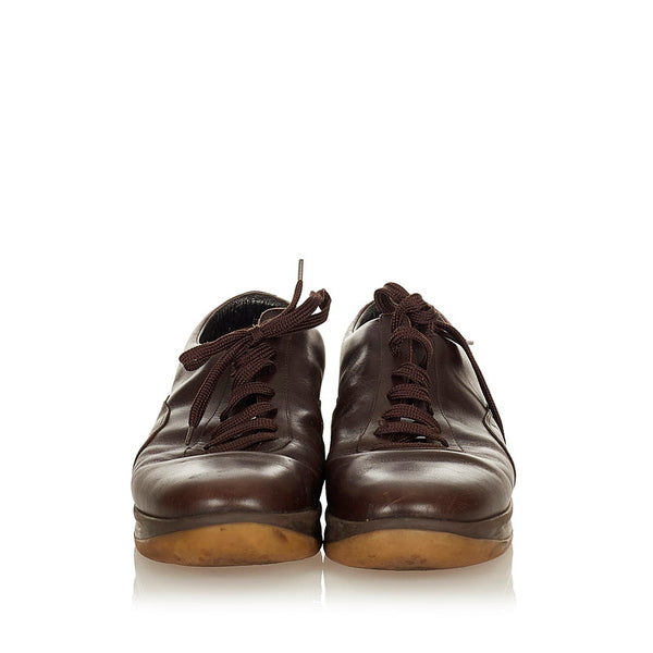 ルイ ヴィトン BA002 ブラウン レザー ラバー スニーカー メンズ LOUIS VUITTON 【中古】