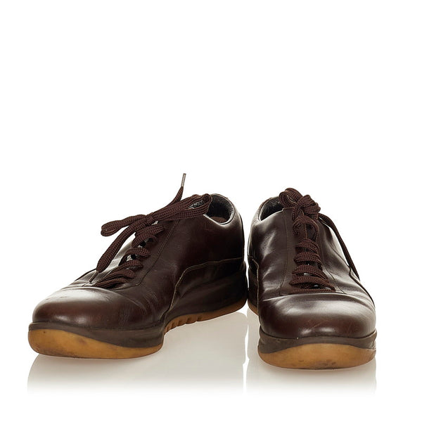 ルイ ヴィトン BA002 ブラウン レザー ラバー スニーカー メンズ LOUIS VUITTON 【中古】
