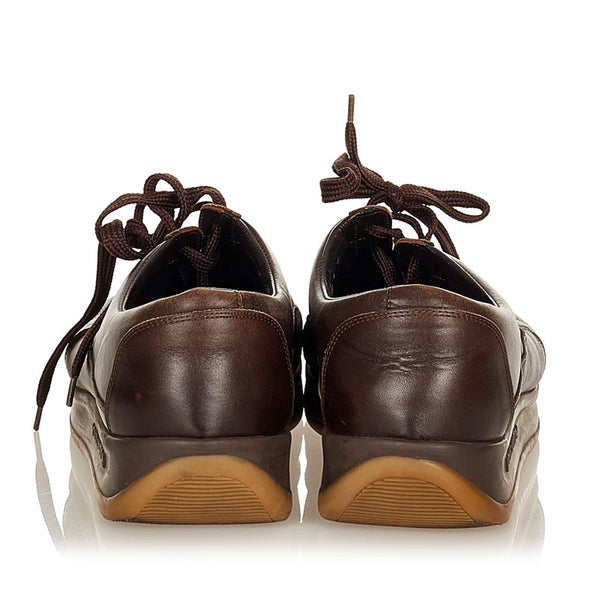 ルイ ヴィトン BA002 ブラウン レザー ラバー スニーカー メンズ LOUIS VUITTON 【中古】