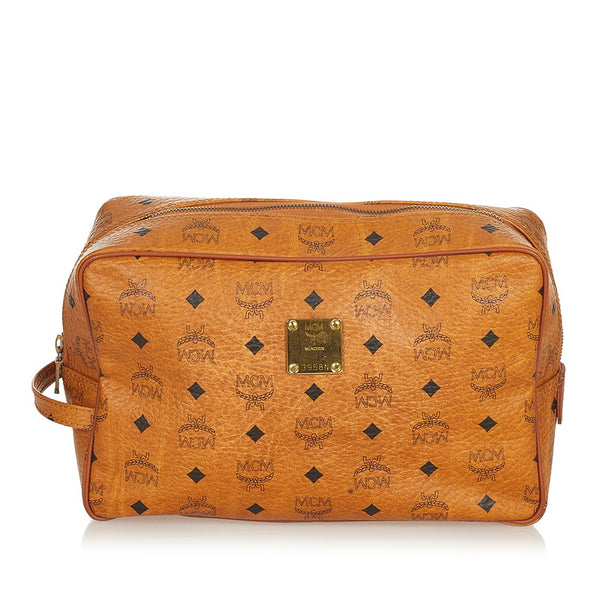 エム シー エム ヴィセトス ブラウン レザー セカンドバッグ メンズ MCM 【中古】