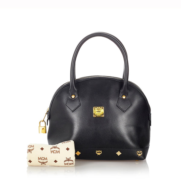エム シー エム ゴールド金具 ハンドバッグ ブラック レザー レディース MCM 【中古】