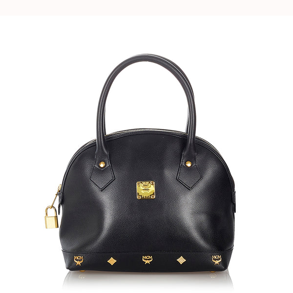 エム シー エム ゴールド金具 ハンドバッグ ブラック レザー レディース MCM 【中古】