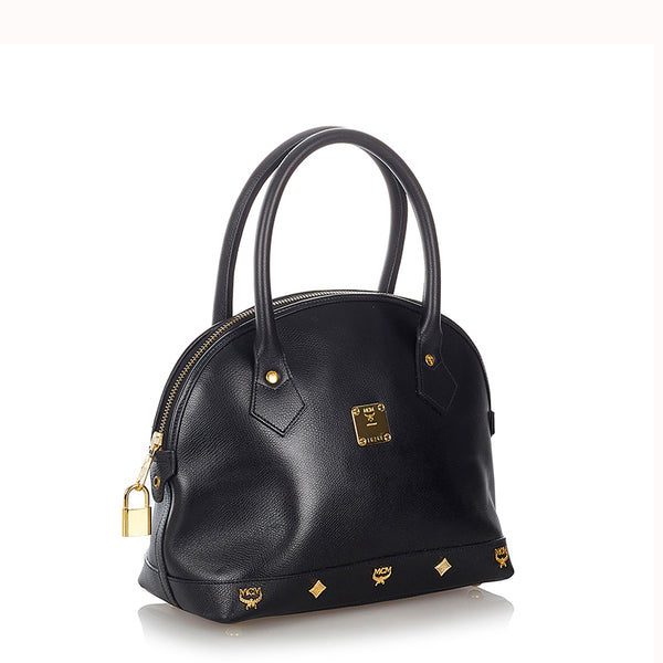 エム シー エム ゴールド金具 ハンドバッグ ブラック レザー レディース MCM 【中古】