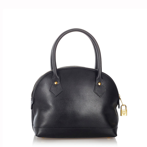 エム シー エム ゴールド金具 ハンドバッグ ブラック レザー レディース MCM 【中古】