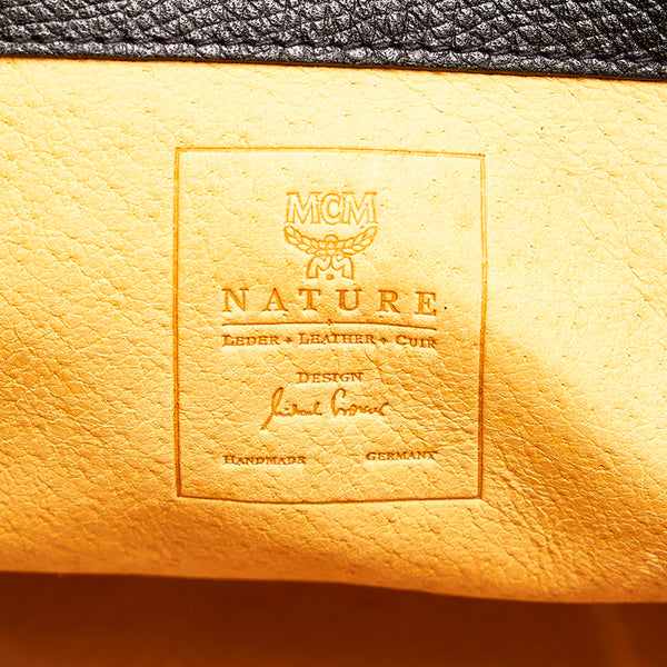 エム シー エム ゴールド金具 ハンドバッグ ブラック レザー レディース MCM 【中古】