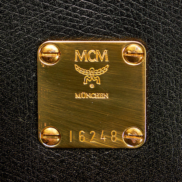 エム シー エム ゴールド金具 ハンドバッグ ブラック レザー レディース MCM 【中古】