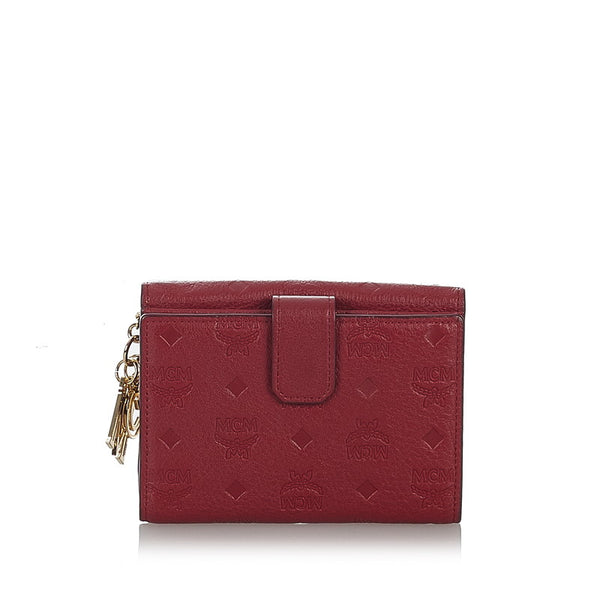 エム シー エム 長財布 レッド レザー レディース MCM 【中古】