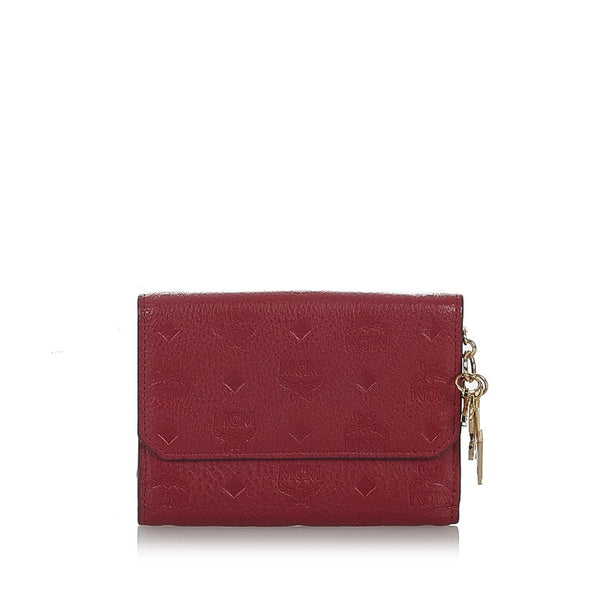 エム シー エム 長財布 レッド レザー レディース MCM 【中古】