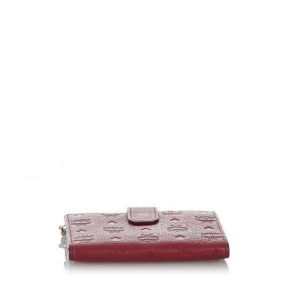 エム シー エム 長財布 レッド レザー レディース MCM 【中古】