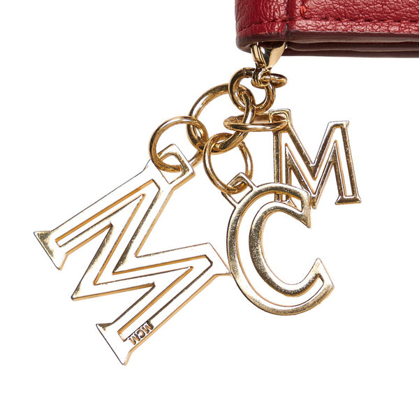エム シー エム 長財布 レッド レザー レディース MCM 【中古】