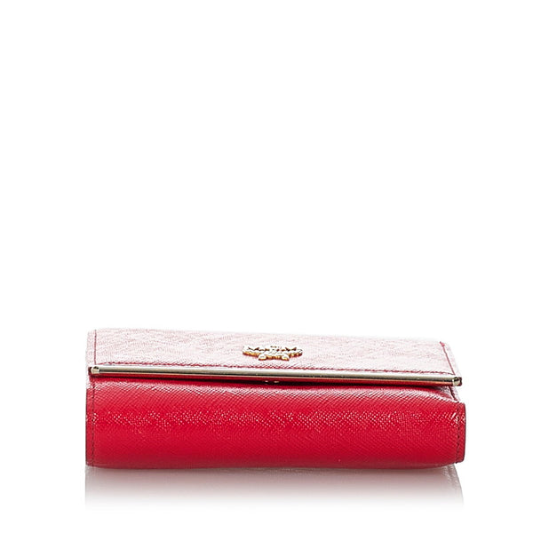 エム シー エム 三つ折り財布 ピンク レザー レディース MCM 【中古】