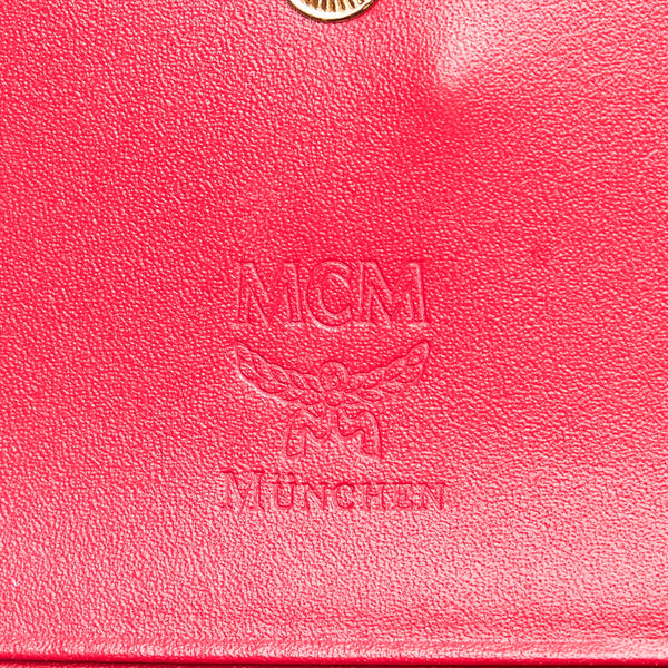 エム シー エム 三つ折り財布 ピンク レザー レディース MCM 【中古】