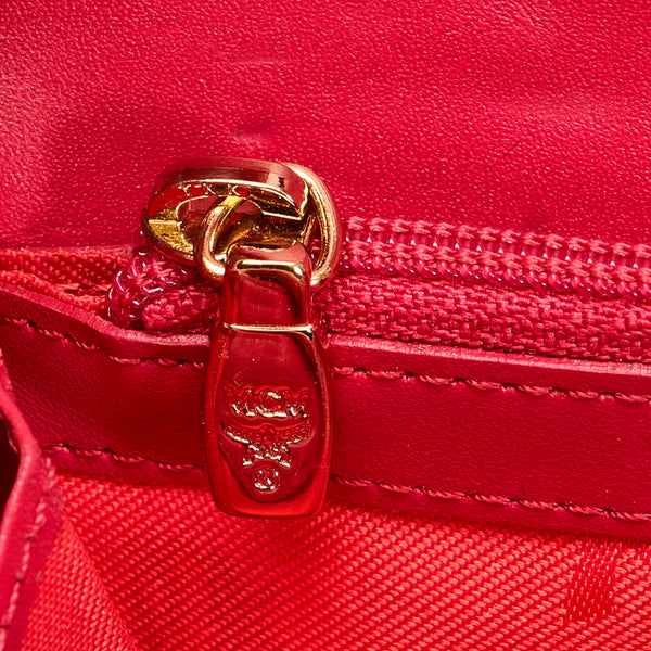 エム シー エム 三つ折り財布 ピンク レザー レディース MCM 【中古】