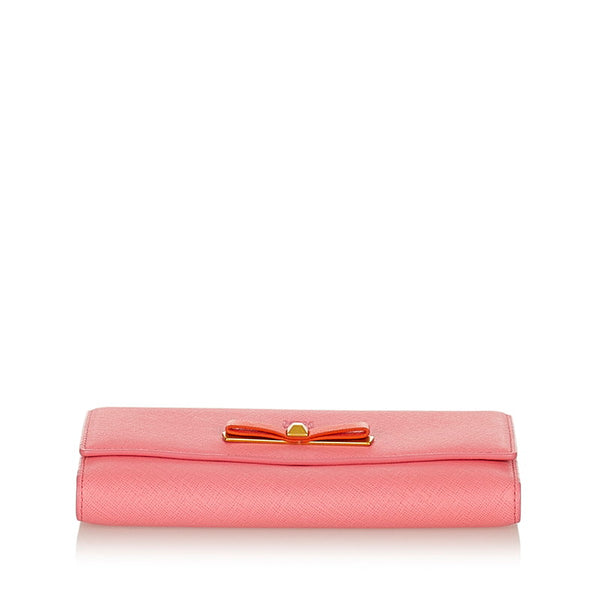 エム シー エム 長財布 ピンク レザー レディース MCM 【中古】