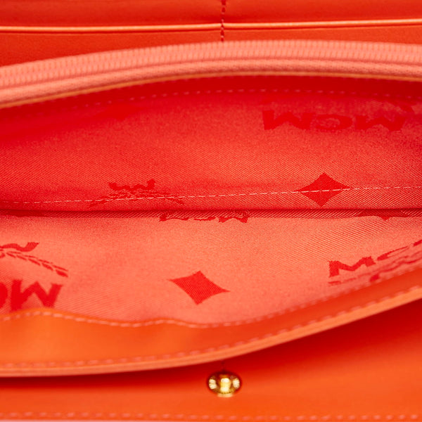 エム シー エム 長財布 ピンク レザー レディース MCM 【中古】