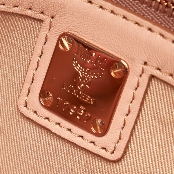 エム シー エム チェーン 斜めがけ ショルダー メタリックピンク レザー レディース MCM 【中古】
