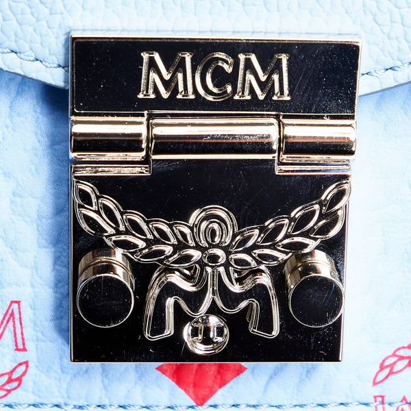エム シー エム 水色 レザー チェーン ハンドバッグ ショルダーバッグ 2WAY レディース MCM 【中古】